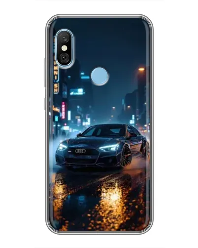 Чехол для Xiaomi Redmi 6 pro с картинкой «Ночной город и Audi»