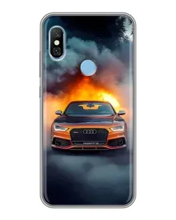 Чехол для Xiaomi Redmi 6 pro с картинкой «Audi в огненном дыму» Чехол для Xiaomi Redmi 6 pro с картинкой «Audi в огненном дыму»