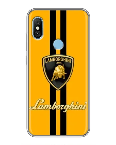 Чохол для Xiaomi Redmi 6 pro з картинкою «Lamborghini Stripe жовтий»