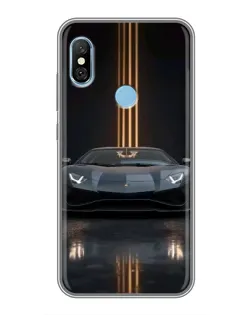 Чохол для Xiaomi Redmi 6 pro з картинкою «Lamborghini золоті лінії»