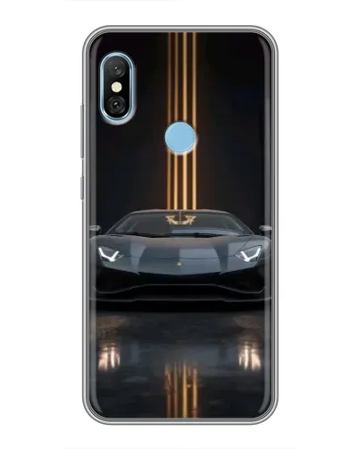 Чохол для Xiaomi Redmi 6 pro з картинкою «Lamborghini золоті лінії»