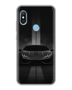 Чохол для Xiaomi Redmi 6 pro з картинкою «Lamborghini симетрія доріг»
