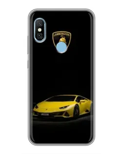 Чохол для Xiaomi Redmi 6 pro з картинкою «Lamborghini жовтий акцент»