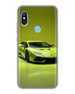 Чохол для Xiaomi Redmi 6 pro з картинкою «Салатовий Lamborghini Huracan»