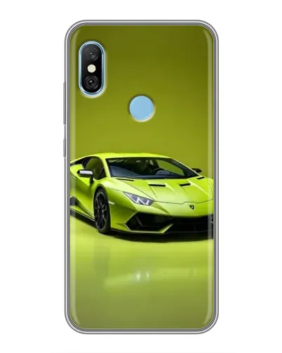 Чохол для Xiaomi Redmi 6 pro з картинкою «Салатовий Lamborghini Huracan»
