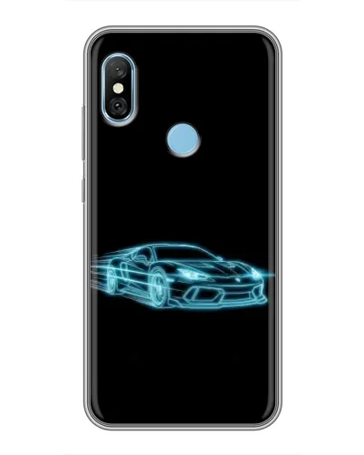 Чохол для Xiaomi Redmi 6 pro з картинкою «Неоновий контур Lamborghini»