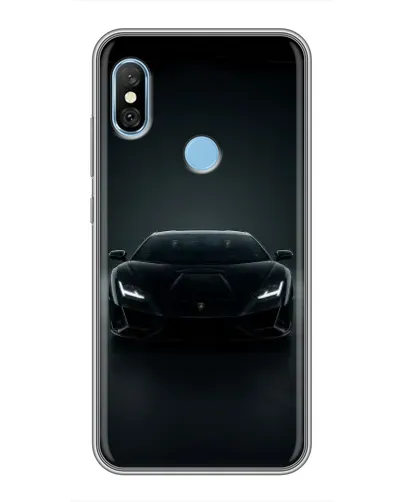 Чохол для Xiaomi Redmi 6 pro з картинкою «Чорний Lamborghini Aventador»