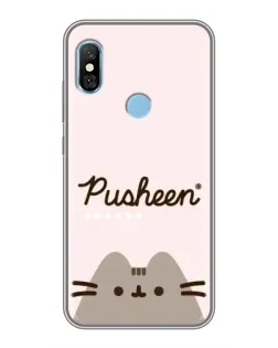 Чохол для Xiaomi Redmi 6 pro з картинкою «Pusheen логотип»