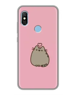 Чохол для Xiaomi Redmi 6 pro з картинкою «Pusheen серце»