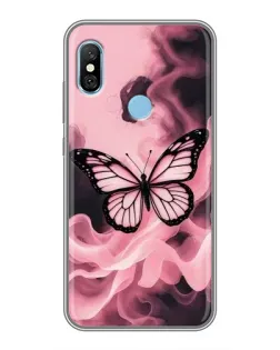 Чохол для Xiaomi Redmi 6 pro з картинкою «Метелик у диму»