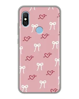 Чохол для Xiaomi Redmi 6 pro з картинкою «Серця та банти»