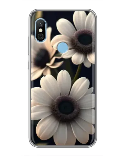 Чохол для Xiaomi Redmi 6 pro з картинкою «Білі маргаритки макро»