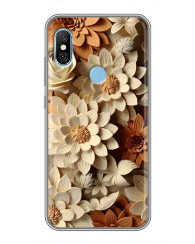 Чохол для Xiaomi Redmi 6 pro з картинкою «Бежевий флористичний декор»