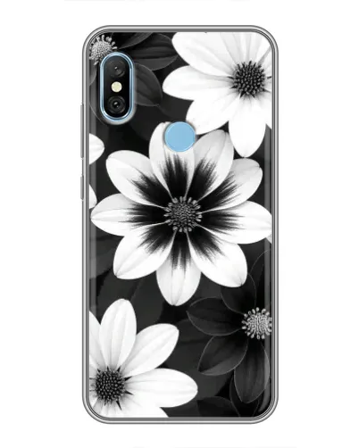 Чохол для Xiaomi Redmi 6 pro з картинкою «Монохромні айстри»