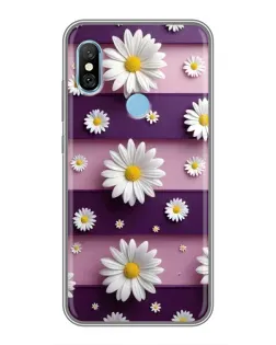Чохол для Xiaomi Redmi 6 pro з картинкою «Ромашки на фіолетовому»