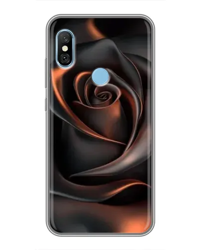 Чохол для Xiaomi Redmi 6 pro з картинкою «Шовкова чорна троянда»