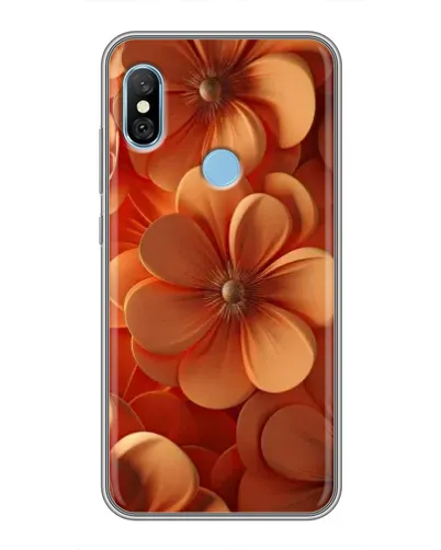 Чохол для Xiaomi Redmi 6 pro з картинкою «Помаранчева макро квітка»