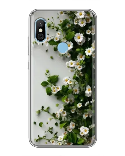 Чохол для Xiaomi Redmi 6 pro з картинкою «Гілка дрібних білих квітів»