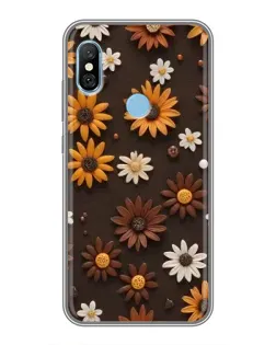 Чохол для Xiaomi Redmi 6 pro з картинкою «Візерунок з маленьких соняшників»