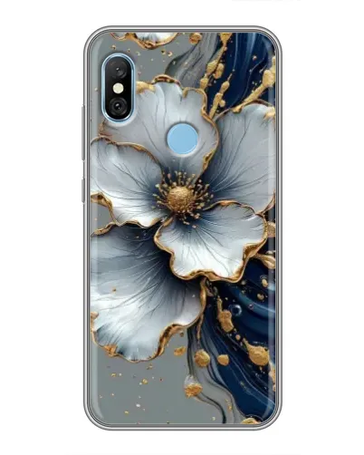 Чохол для Xiaomi Redmi 6 pro з картинкою «Біла квітка та золотий флюїд» Чохол для Xiaomi Redmi 6 pro з картинкою «Біла квітка та золотий флюїд»
