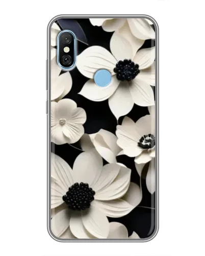 Чохол для Xiaomi Redmi 6 pro з картинкою «Об'ємні білі квіти»