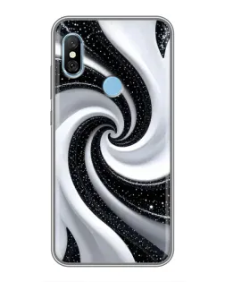 Чохол для Xiaomi Redmi 6 pro з картинкою «Чорно-біла спіраль»