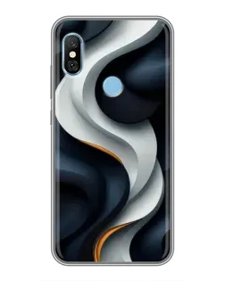 Чохол для Xiaomi Redmi 6 pro з картинкою «Об'ємні чорно-білі стрічки»