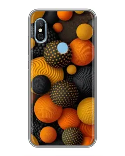 Чохол для Xiaomi Redmi 6 pro з картинкою «Об'ємні помаранчеві сфери»