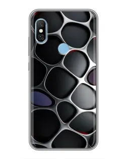 Чохол для Xiaomi Redmi 6 pro з картинкою «Об'ємна темна решітка»
