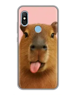 Чохол для Xiaomi Redmi 6 pro з картинкою «Капібара з язиком»