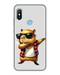 Чохол для Xiaomi Redmi 6 pro з картинкою «Капібара репер даб»