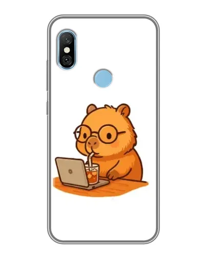 Чехол для Xiaomi Redmi 6 pro с картинкой «Капибара с ноутбуком» Чехол для Xiaomi Redmi 6 pro с картинкой «Капибара с ноутбуком»