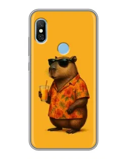 Чохол для Xiaomi Redmi 6 pro з картинкою «Капібара на відпочинку»