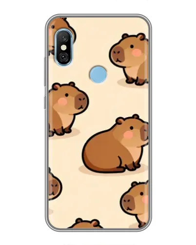 Чехол для Xiaomi Redmi 6 pro с картинкой «Паттерн милых капибар» Чехол для Xiaomi Redmi 6 pro с картинкой «Паттерн милых капибар»