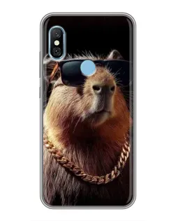 Чохол для Xiaomi Redmi 6 pro з картинкою «Капібара золотий ланцюг»