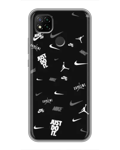Чехол для Xiaomi Redmi 9c с картинкой «Nike Black Pattern» Чехол для Xiaomi Redmi 9c с картинкой «Nike Black Pattern»