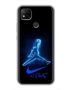 Чехол для Xiaomi Redmi 9c с картинкой «Jordan Neon Blue»