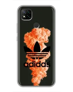 Чохол для Xiaomi Redmi 9c з картинкою «Помаранчевий дим Adidas»