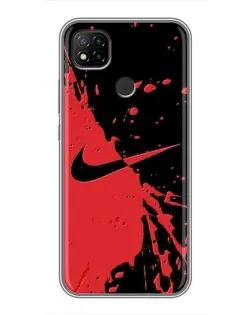 Чохол для Xiaomi Redmi 9c з картинкою «Червоні бризки Nike»