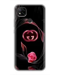 Чохол для Xiaomi Redmi 9c з картинкою «Gucci — неонова троянда»