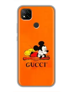Чохол для Xiaomi Redmi 9c з картинкою «Міккі Маус Gucci — помаранч»