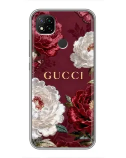 Чохол для Xiaomi Redmi 9c з картинкою «Gucci — бордові троянди»