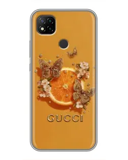 Чохол для Xiaomi Redmi 9c з картинкою «Gucci — золоті метелики»