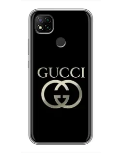 Чохол для Xiaomi Redmi 9c з картинкою «Gucci — золото на чорному»