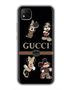 Чохол для Xiaomi Redmi 9c з картинкою «Gucci — герої Disney та монограма»