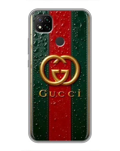 Чехол для Xiaomi Redmi 9c с картинкой «Gucci — фирменная полоса и золото» Чехол для Xiaomi Redmi 9c с картинкой «Gucci — фирменная полоса и золото»
