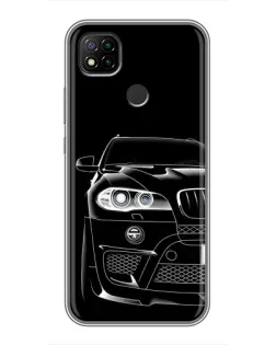 Чехол для Xiaomi Redmi 9c с картинкой «Темный силуэт BMW»
