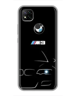 Чехол для Xiaomi Redmi 9c с картинкой «Минималистичный принт BMW M3»