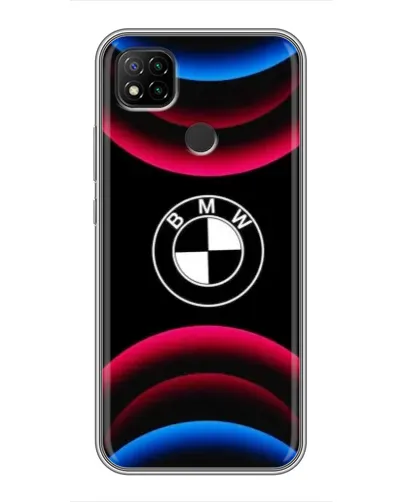 Чехол для Xiaomi Redmi 9c с картинкой «Логотип BMW и неоновые дуги» Чехол для Xiaomi Redmi 9c с картинкой «Логотип BMW и неоновые дуги»