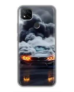 Чехол для Xiaomi Redmi 9c с картинкой «BMW в дыму»